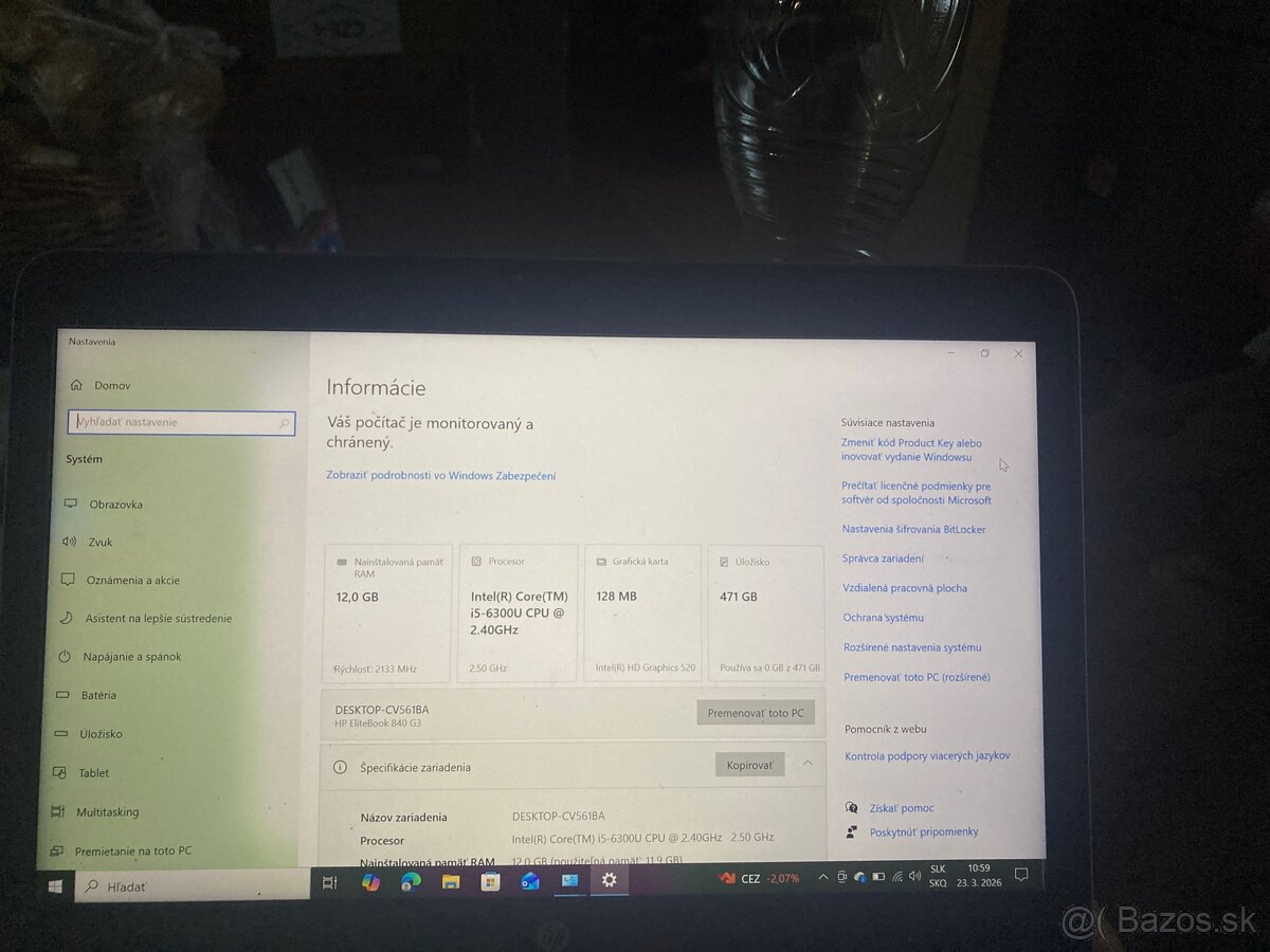 Predám notebook HP Elitbook 840 G3