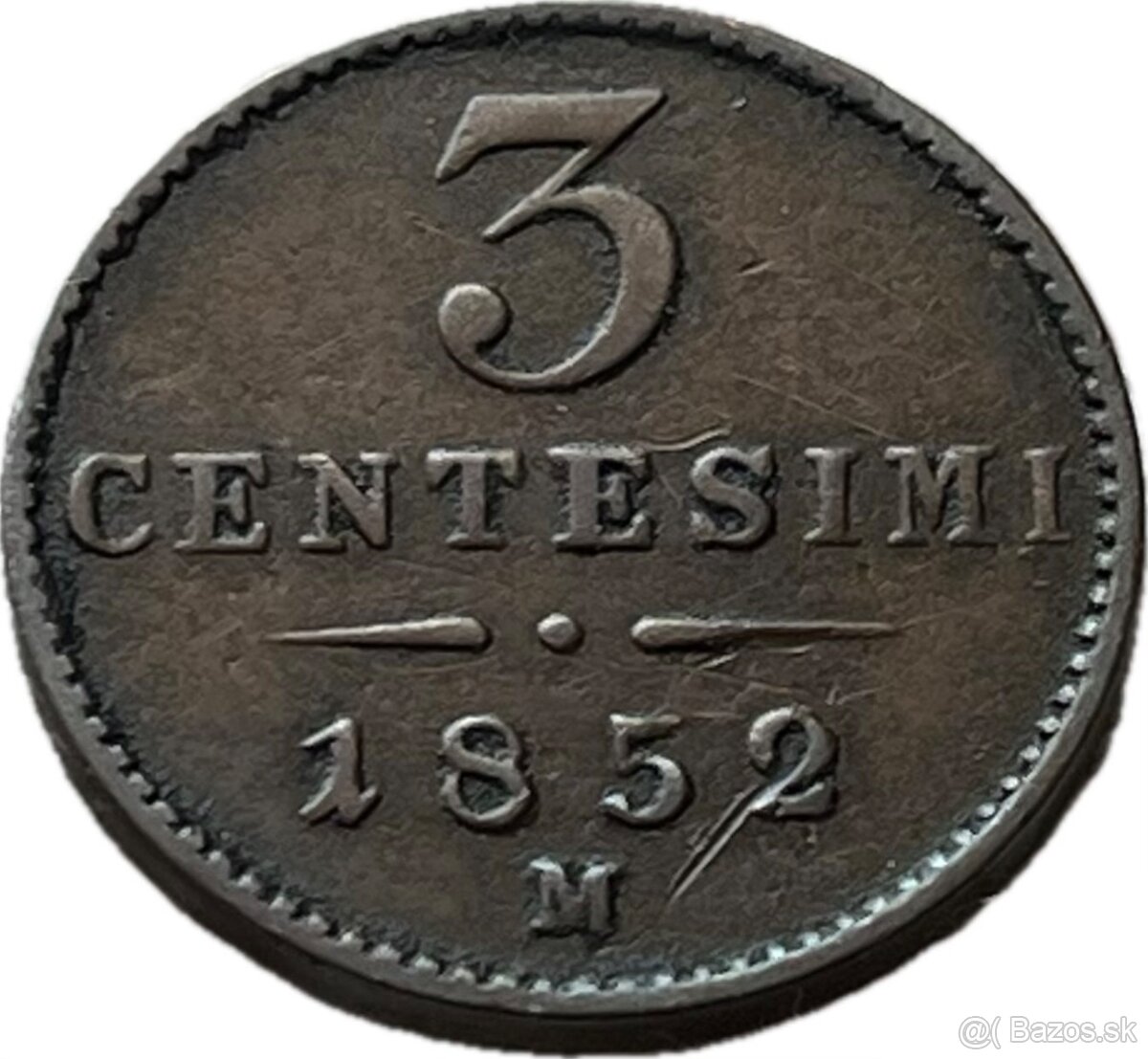 3 centesimi 1852 M