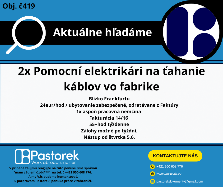 Pomocní elektrikár – Nemecko