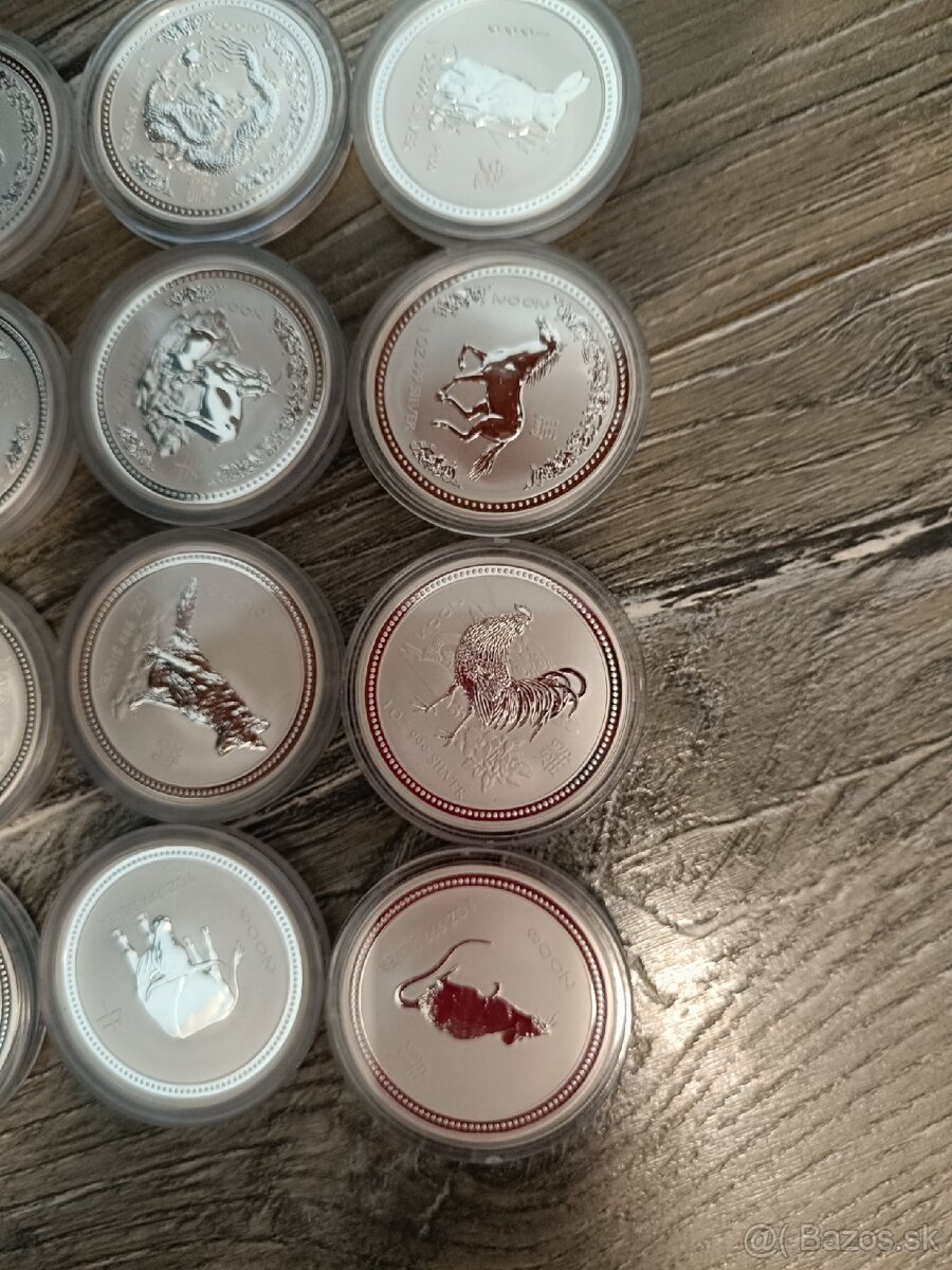 Kompletná séria mincí Lunar I 1oz. Austrália.