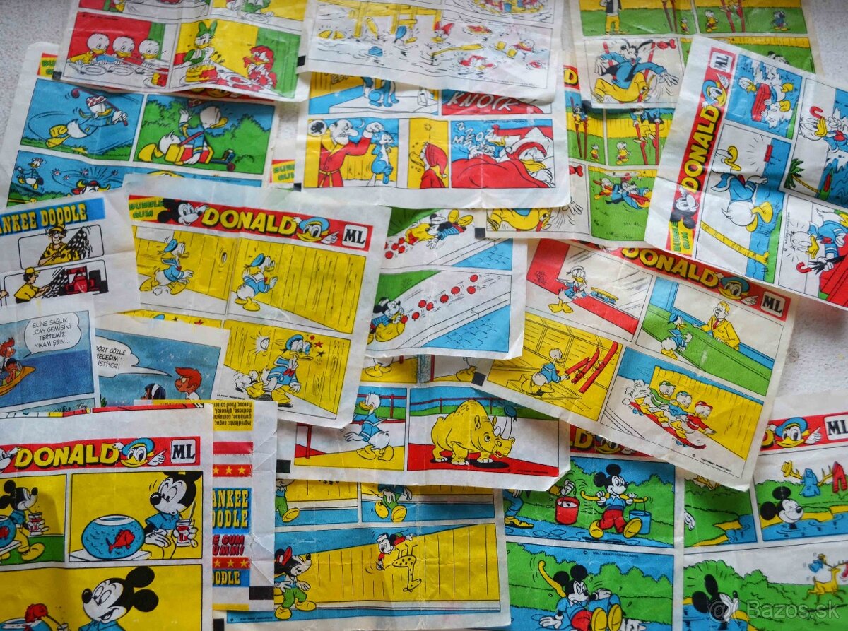 Predám rozsiahlu zbierku obalov zo žuvačiek .