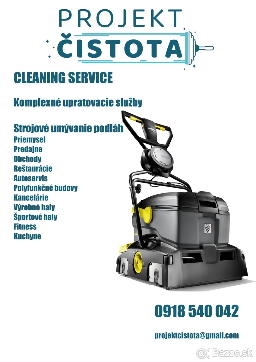 Strojové čistenie podláh/upratovacie služby