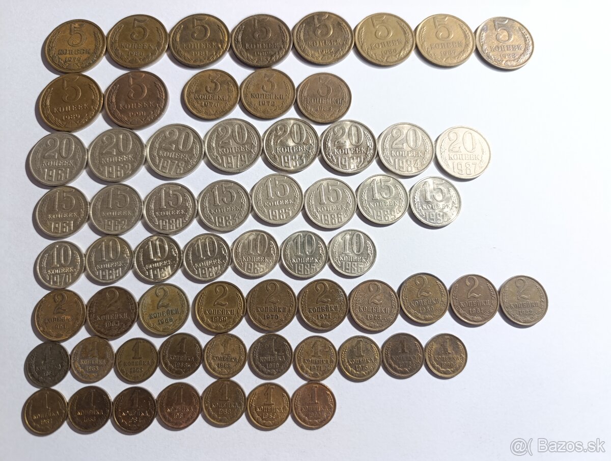 Mince ZSSR 1961-1991 63ks každá iná