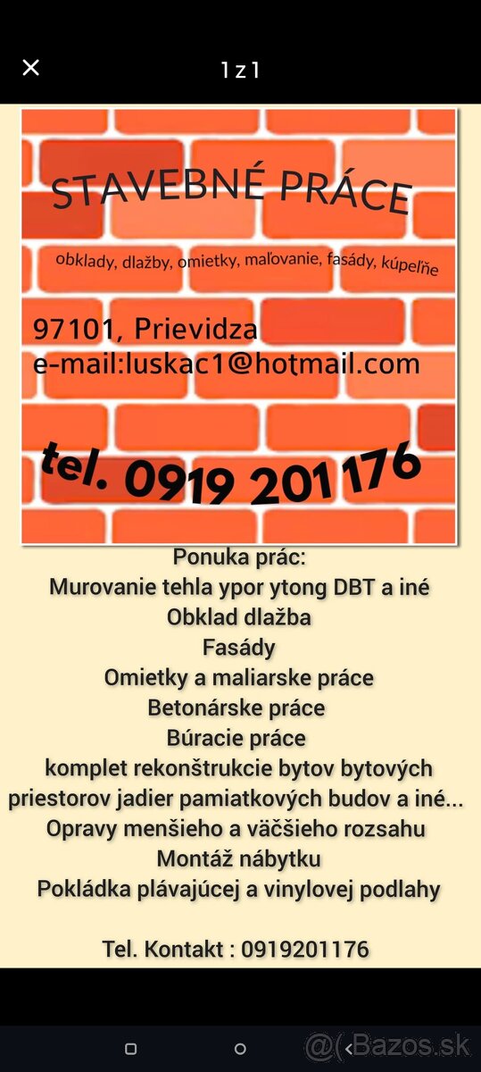Murárske maliarske práce