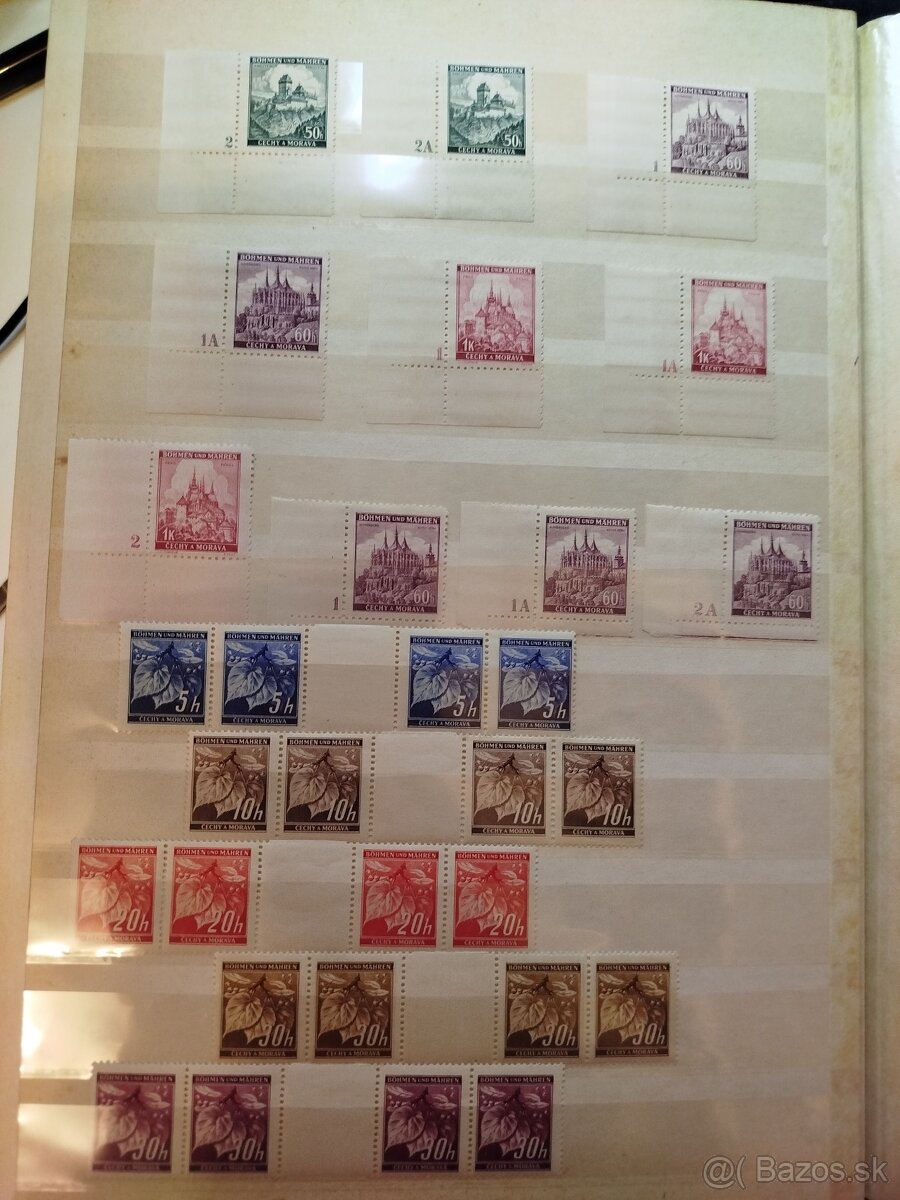 Protektorát Čechy a Morava - partia známok