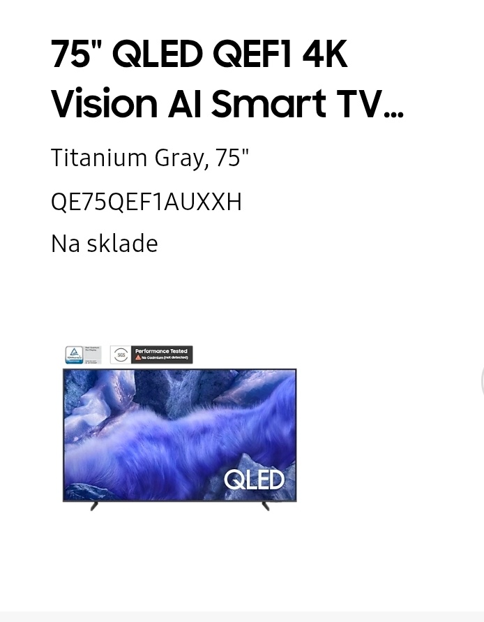 Samsung qled 75 - 189 cm, nový