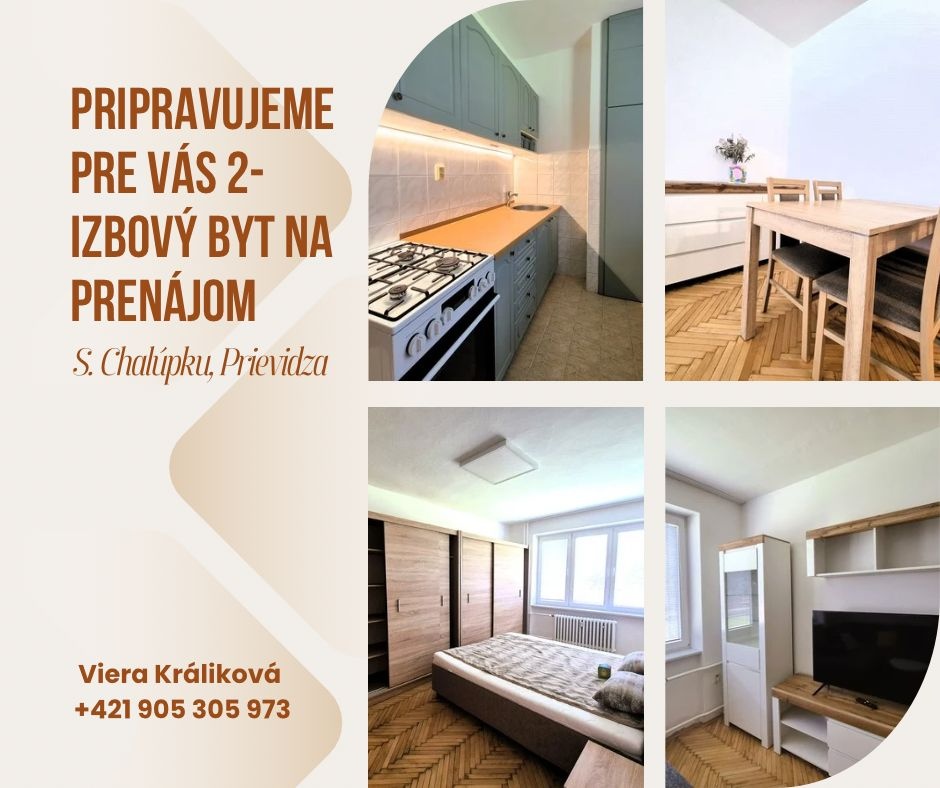 ⌂ Pripravujeme na prenájom 2-izbový byt /56 m2- Staré sídlis