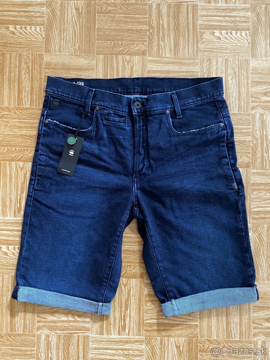 panske riflove sortky,kratasy G-STAR RAW D-STAQ velkost W35.