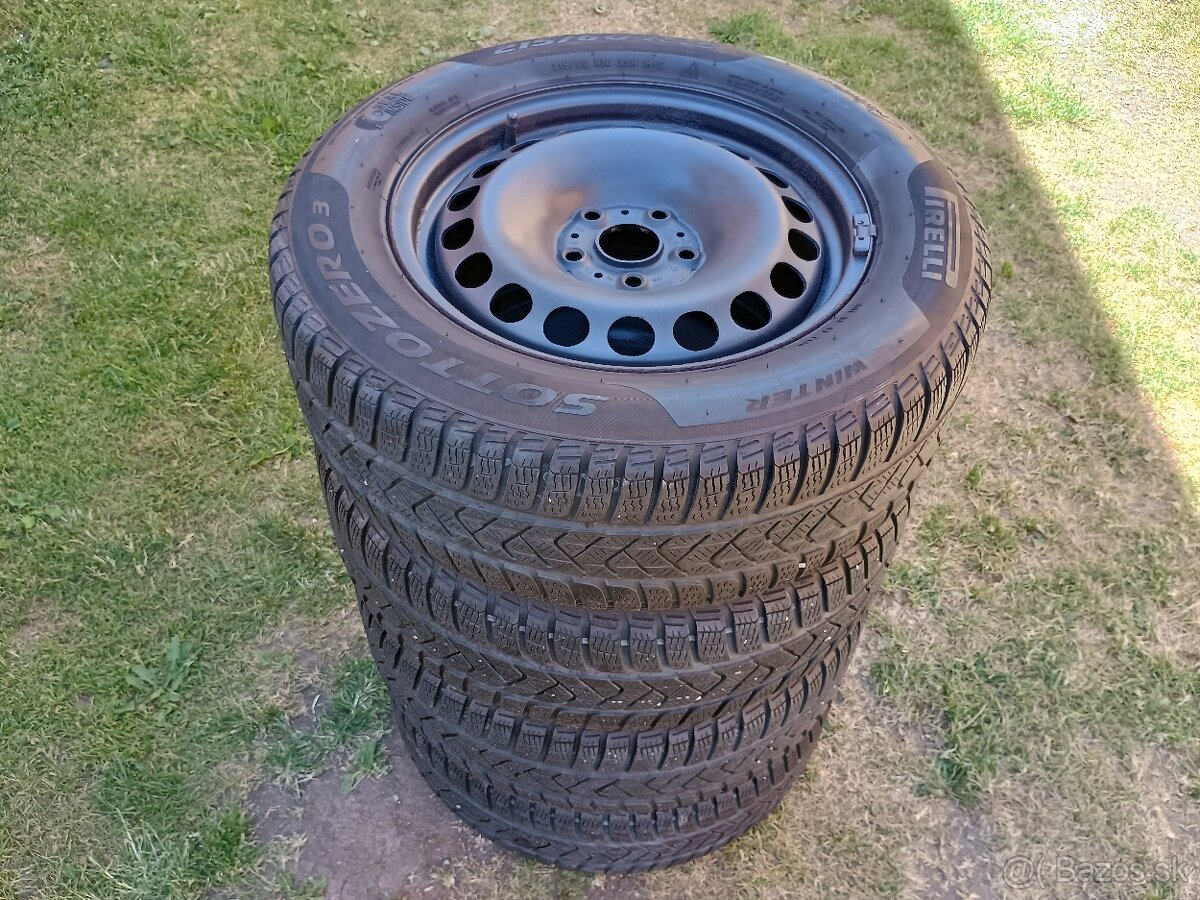 Sada kolies Škoda Supeb 3, plechové disky + pneu 215/60 R16