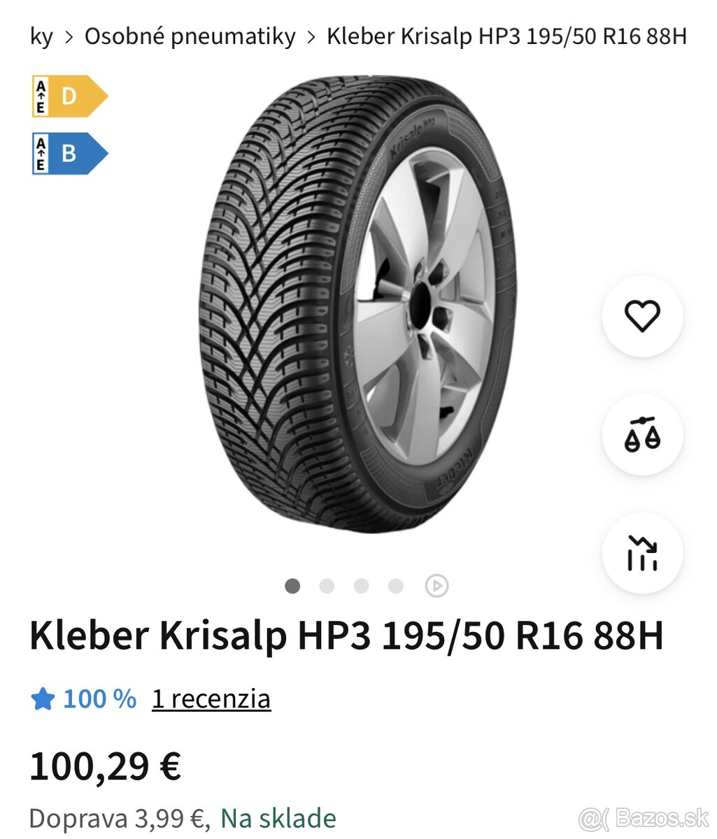 Zimné pneumatiky 195/50 R16