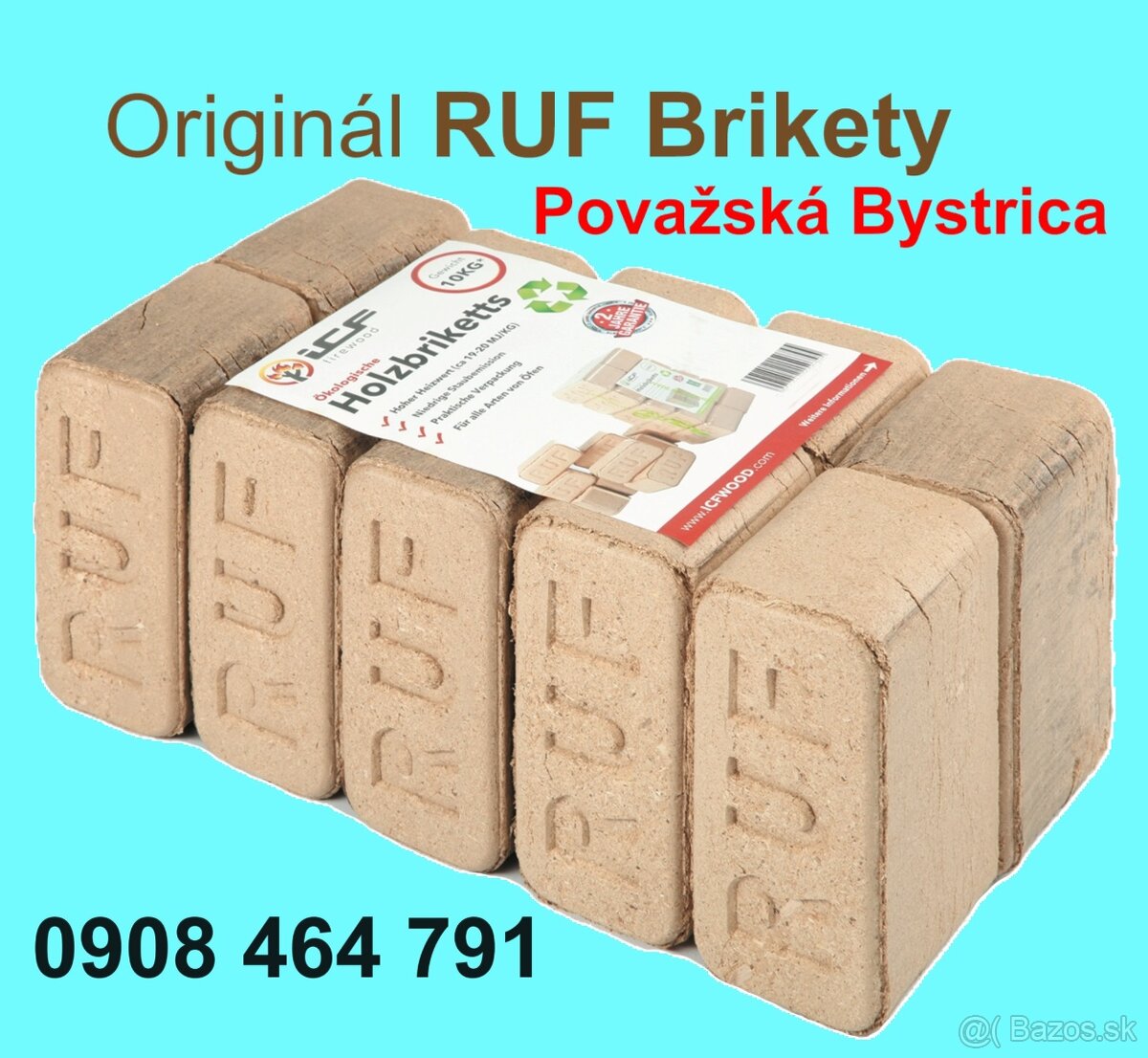 Originál RUF brikety Certifikované, tvrdé drevo dub buk