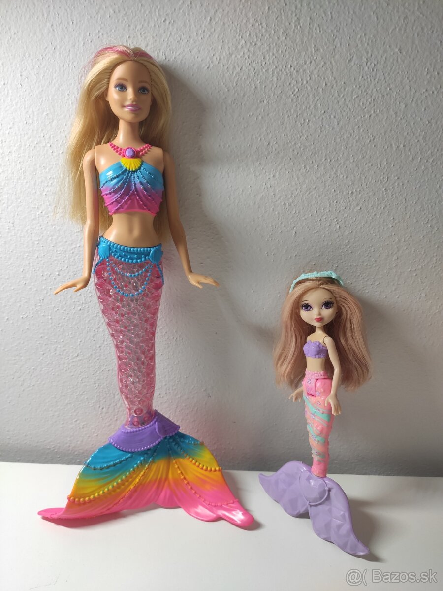 Barbie morská panna svietiaca + malá morská panna.