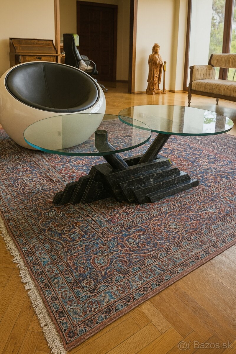 ✨Dizajnový mramorový stolík s tvrdenými sklami✨