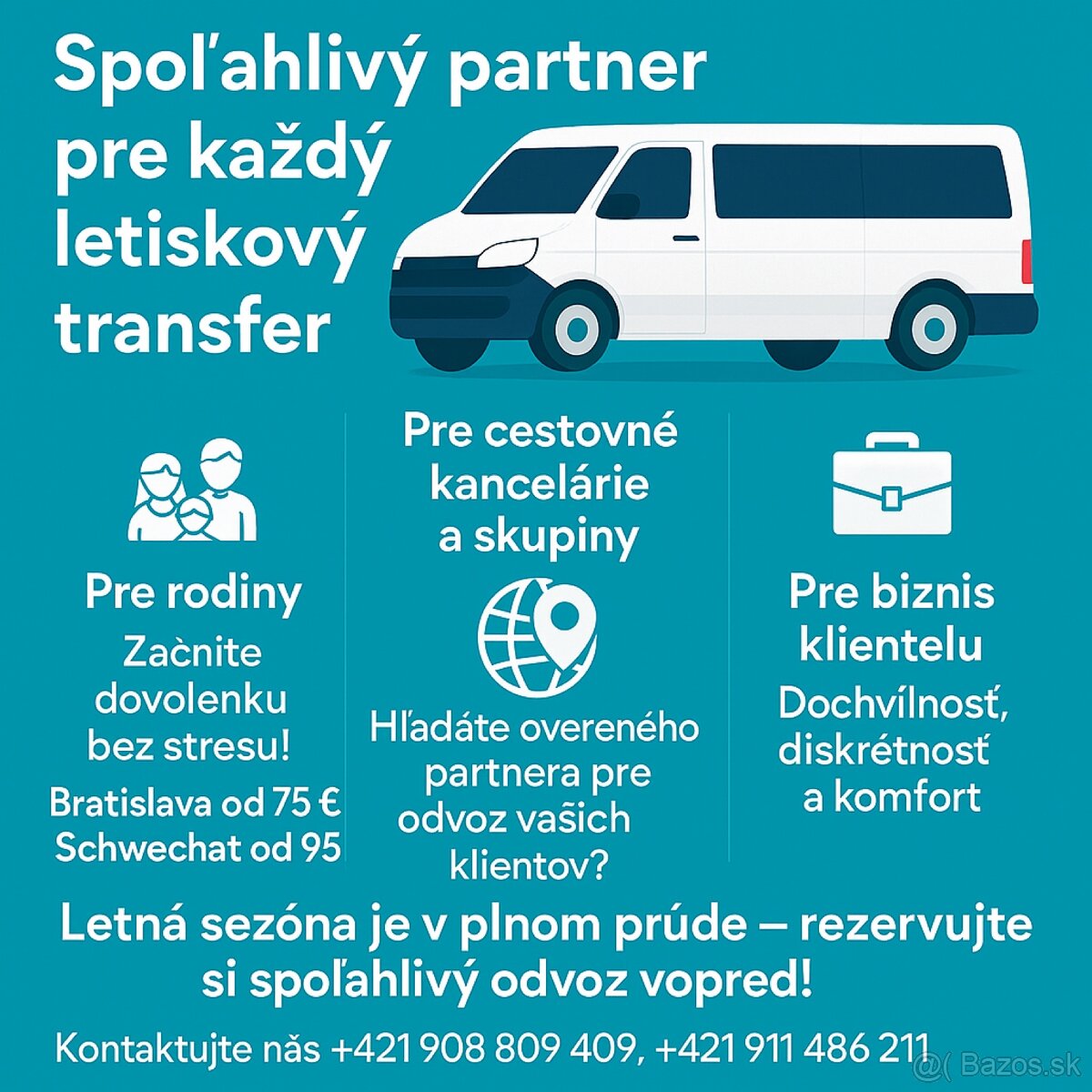 Transfer na letiska Partizanske, Topolcany