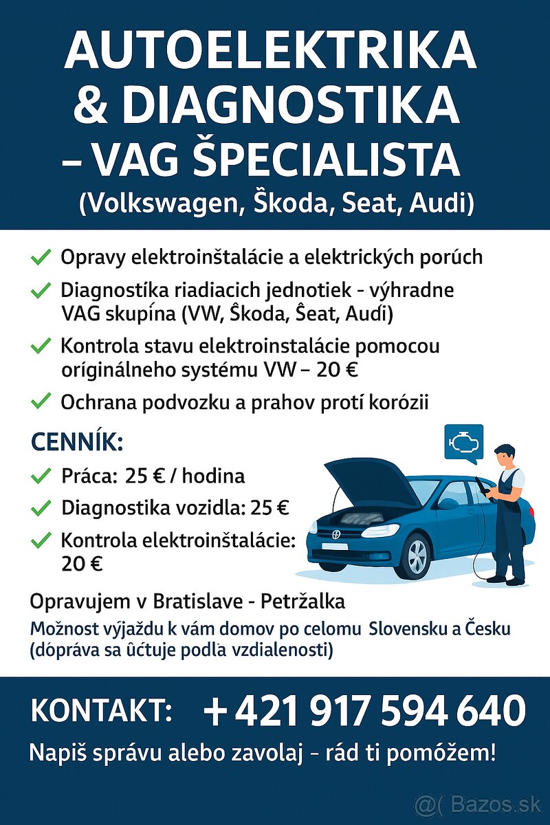 🔧 AUTOELEKTRIKA & DIAGNOSTIKA – VAG ŠPECIALISTA 🔧 (Volkswa