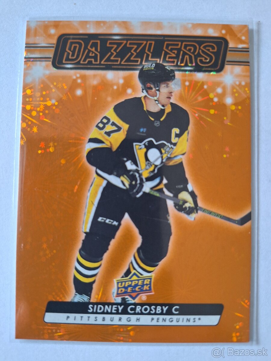 Hokejové kartičky karty Crosby orange dazzlers