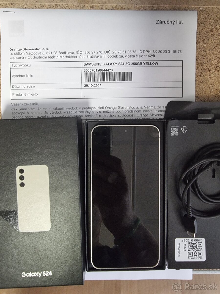 Samsung galaxy S24 256GB Amber Yellow