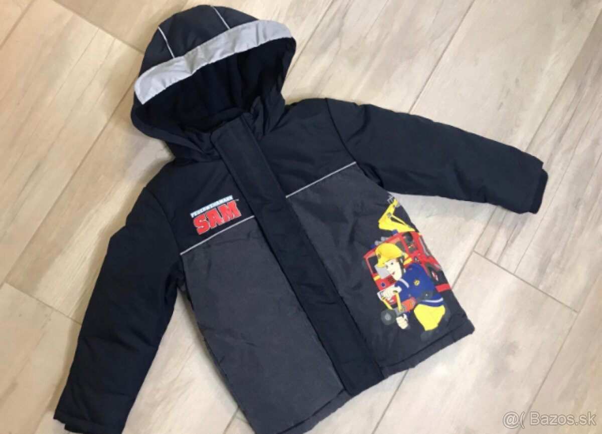 chlapčenská zimná bunda  Požiarnik Sám - 98/ 3 r