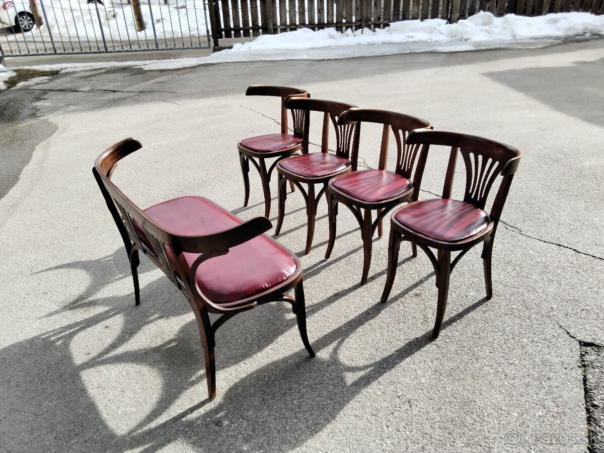 Set lavičky a 4 stoličiek