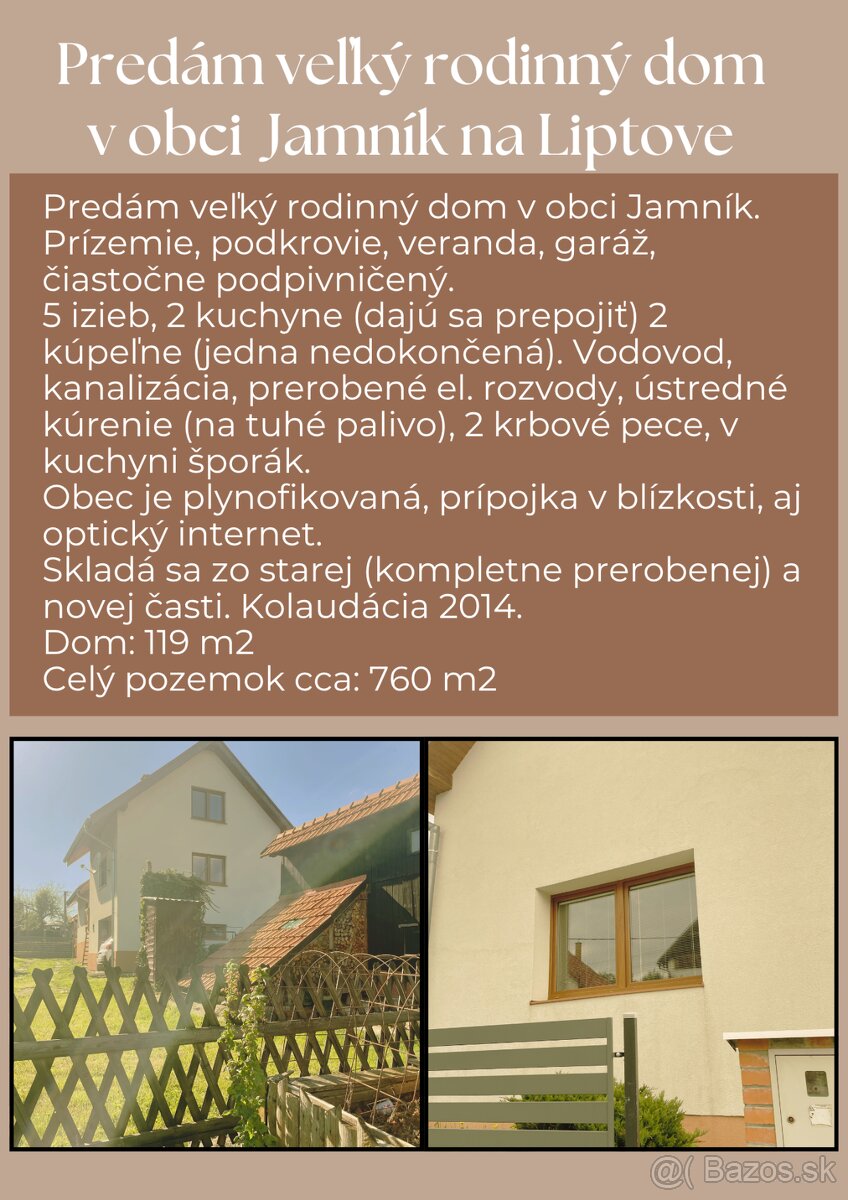 Predám dom na Liptove