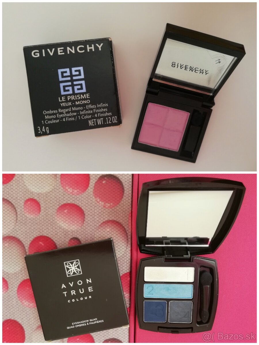 Givenchy očné tiene Le Prisme a Avon True Colour očné tiene