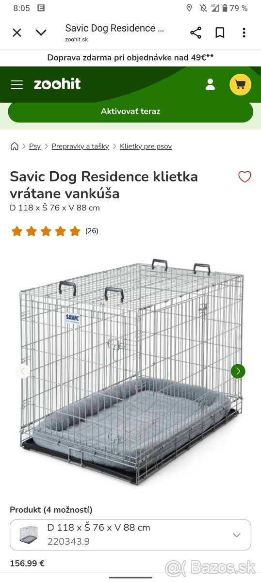 Klietka pre psa savic