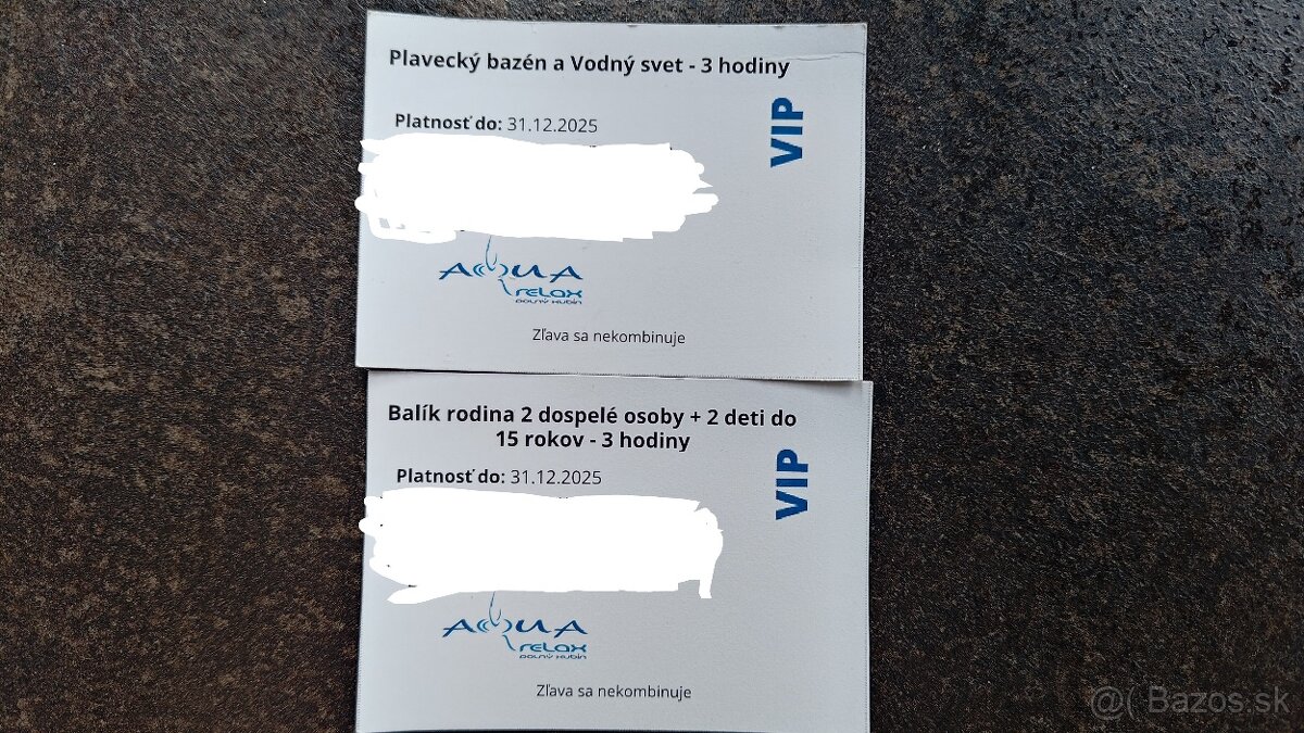 Vstupenky Aquarelax Dolný Kubín