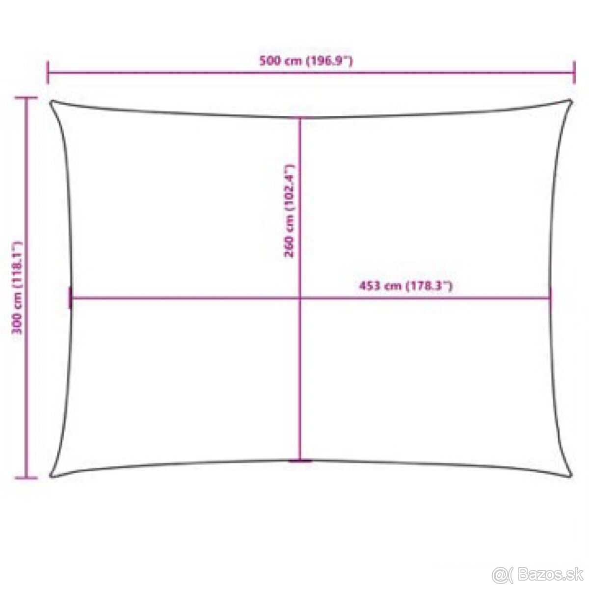 Tieniaca plachta, obdĺžniková 5x3m, krémová