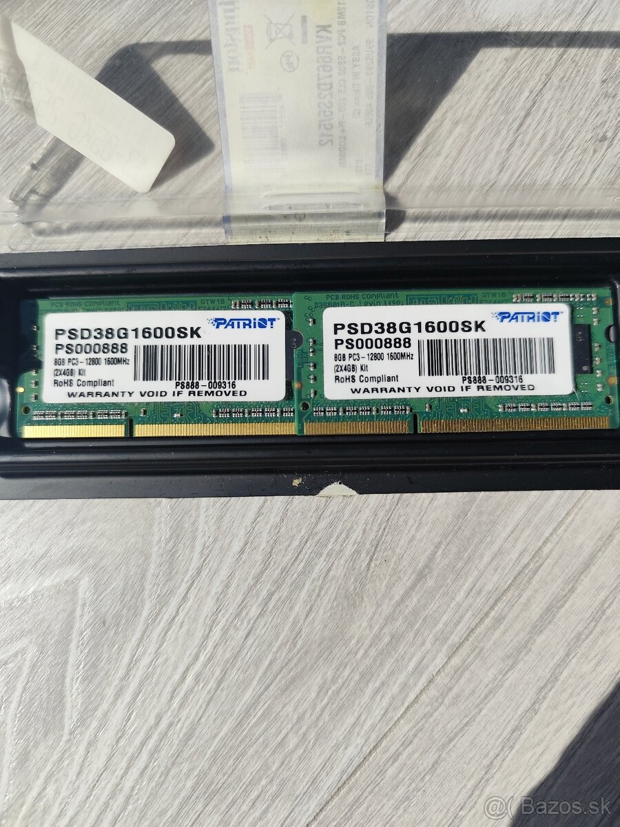 Predám pamäť DDR3 2x4GB 1600 MHz notebook