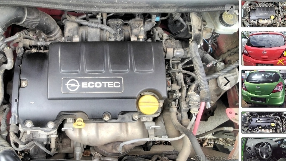 OPEL CORSA D 2012 predám Motor A12XER, DVERE, PREVODOVKA, AI