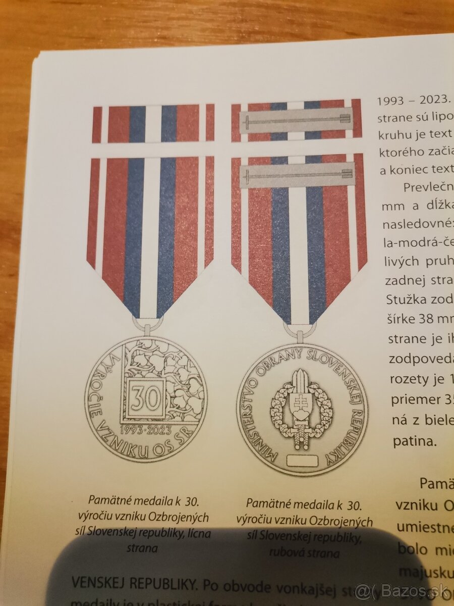 vyznamenanie OS SR - pamätná medaila k 30. výročiu
