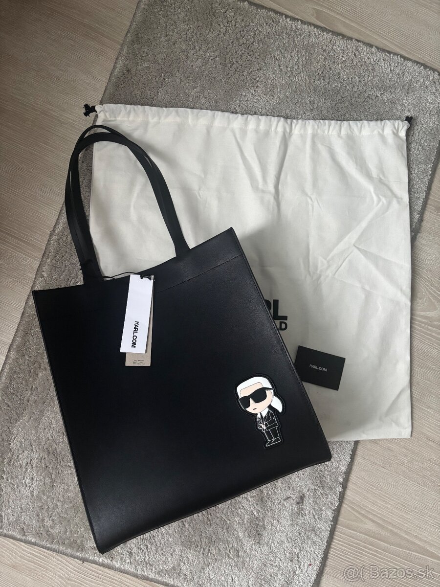 KABELKA KARL LAGERFELD K/IKONIK 2.0 LEATHER TOTE BLACK