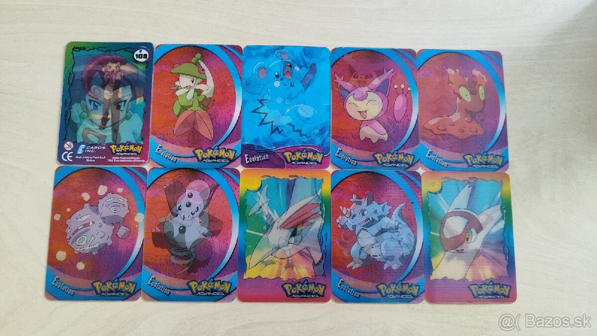 Pokémon advanced kartičky