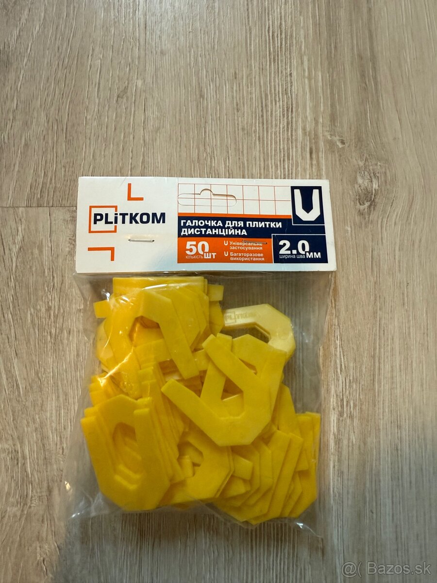 Dištančný prvok na dlaždice 1.00mm 1.5mm 2.0mm pack 50 kus.