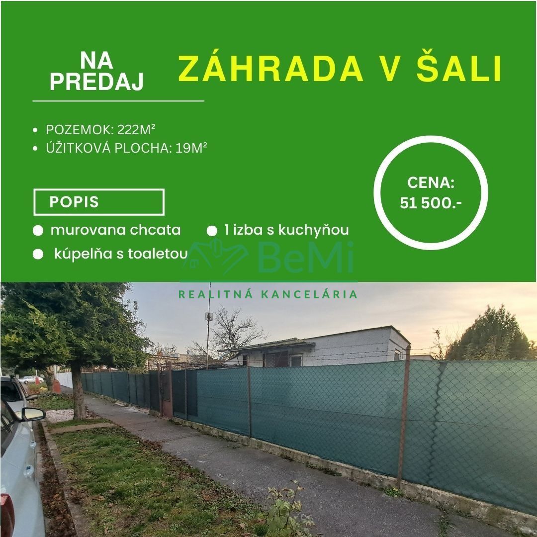 Záhrada s chatkou - 222m2 , Šaľa ID 008-13-EVBA