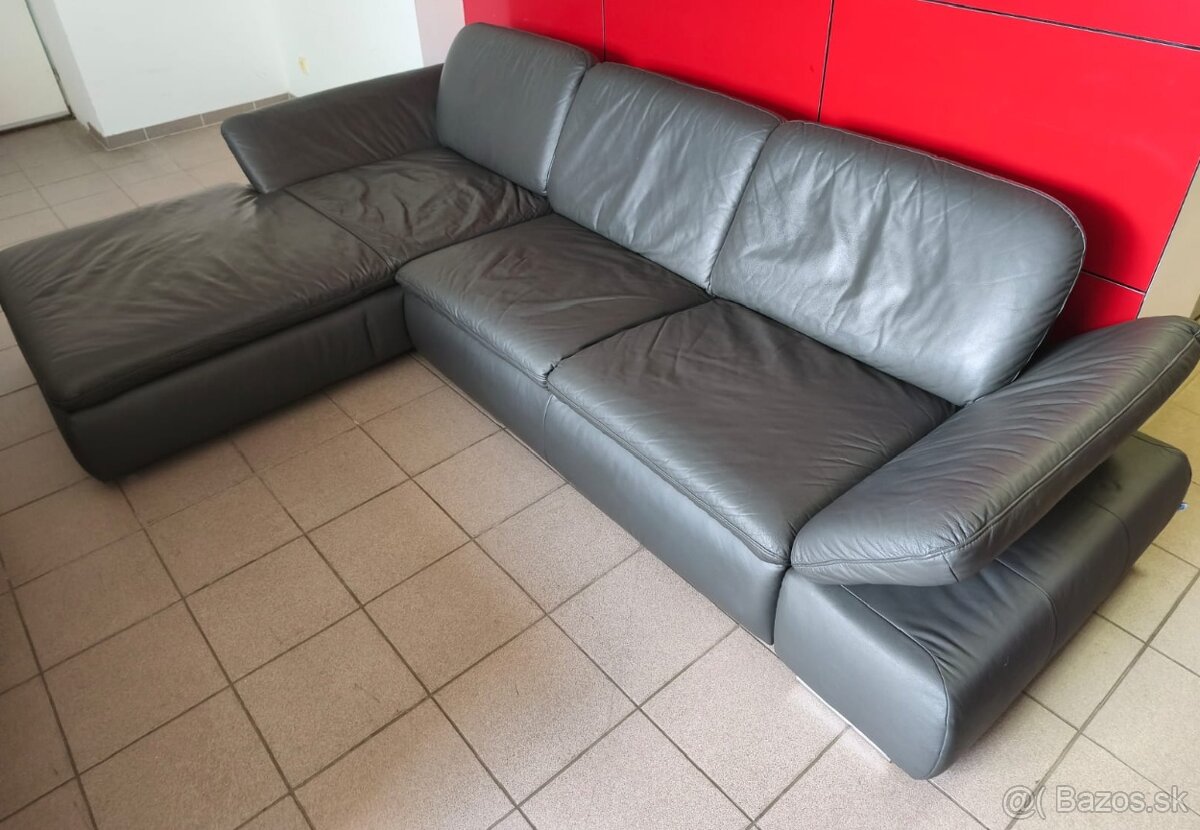Kožená rohová sedacia súprava - ako NOVÁ, TOP STAV