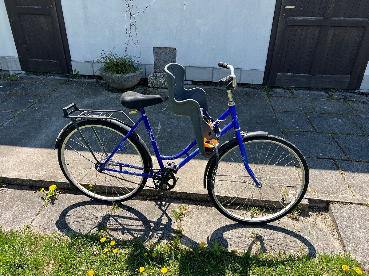 Damsky bicykel s detskou sedackou