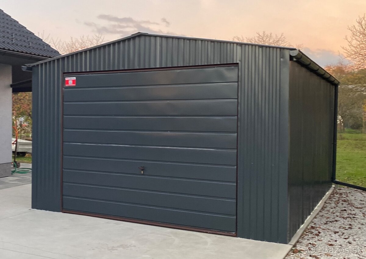 Plechová garáž 6x4 m antracit