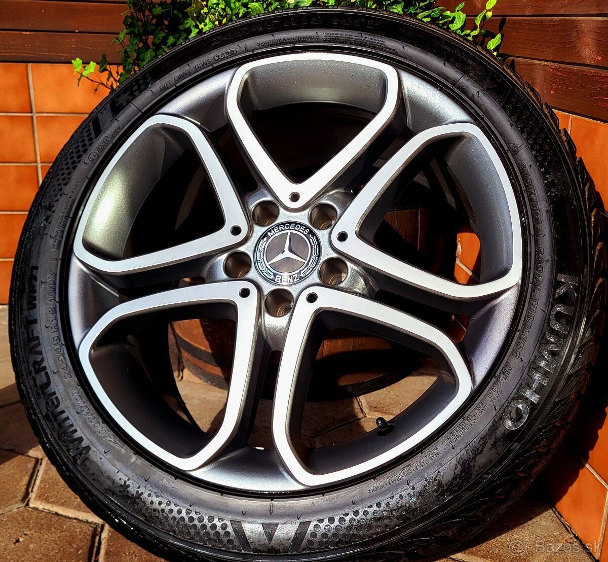 alu R18 5x112 bicolor, orig. Mercedes E, zimné pneu 245/45