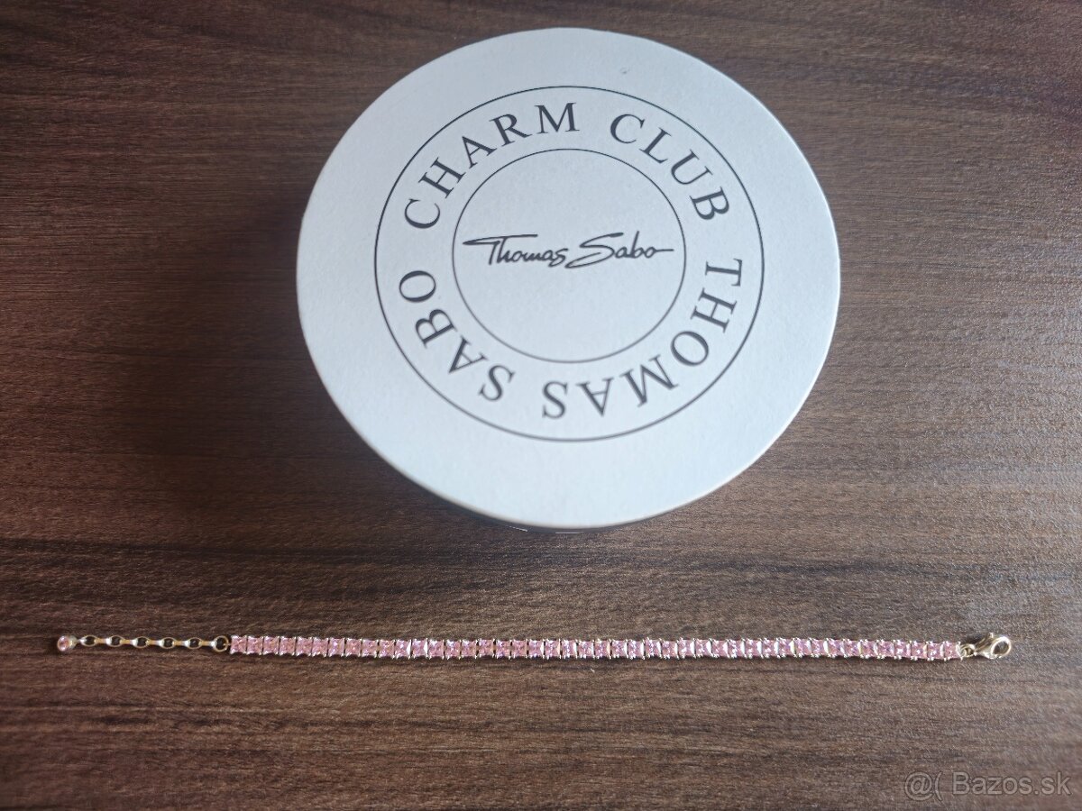 strieborný náramok s ružovými zirkónmi Thomas Sabo
