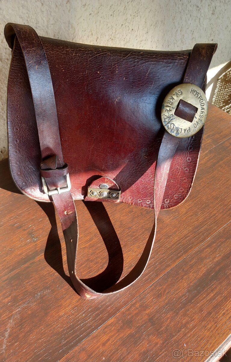 Starožitná koženná brašňa