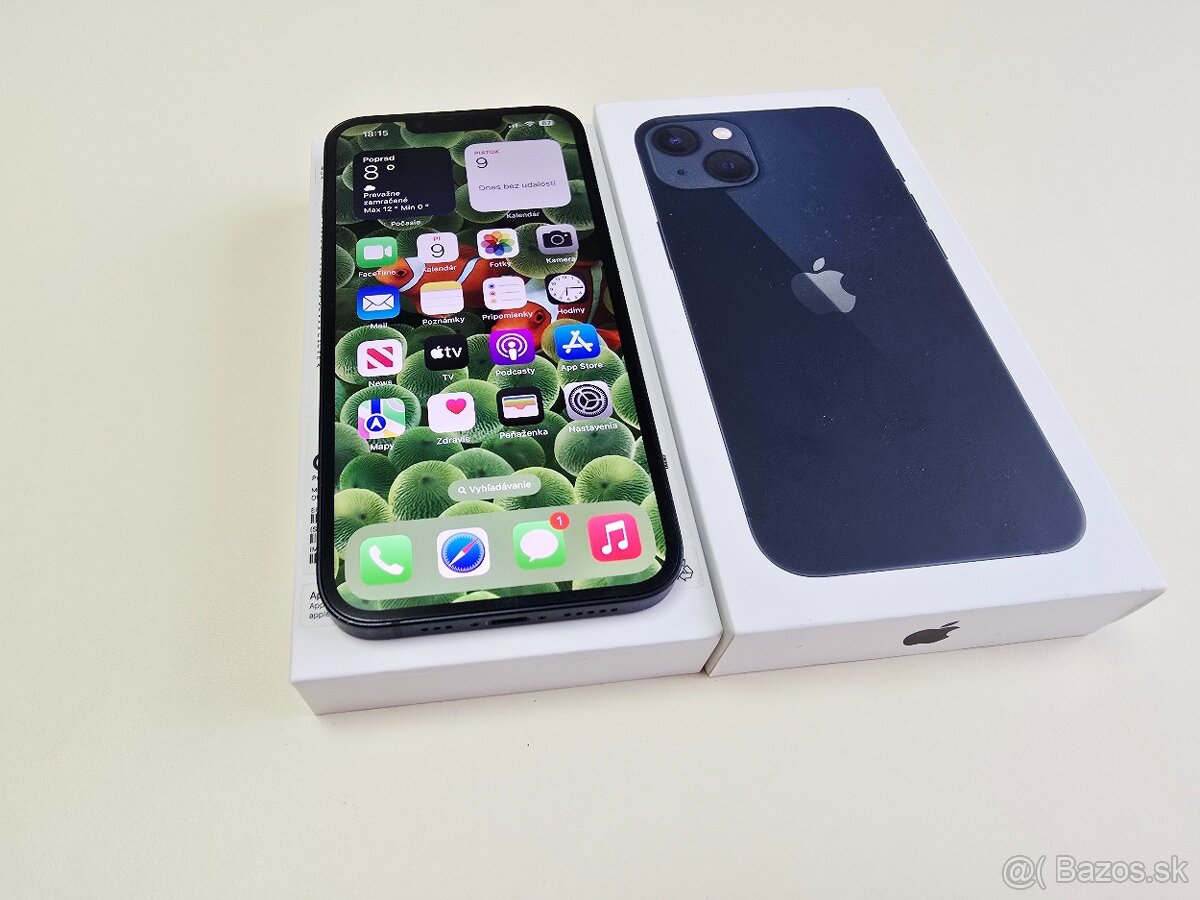 Apple iPhone 13 256 GB Midnight,KAPACITA BATÉRIE 100%