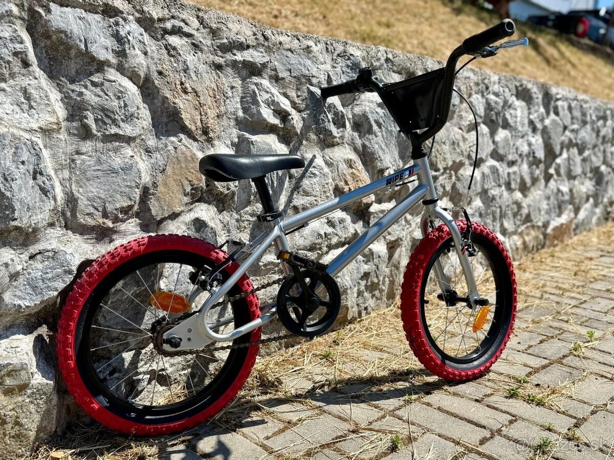 Detský bicykel BMX Wipe 500 16" sivý