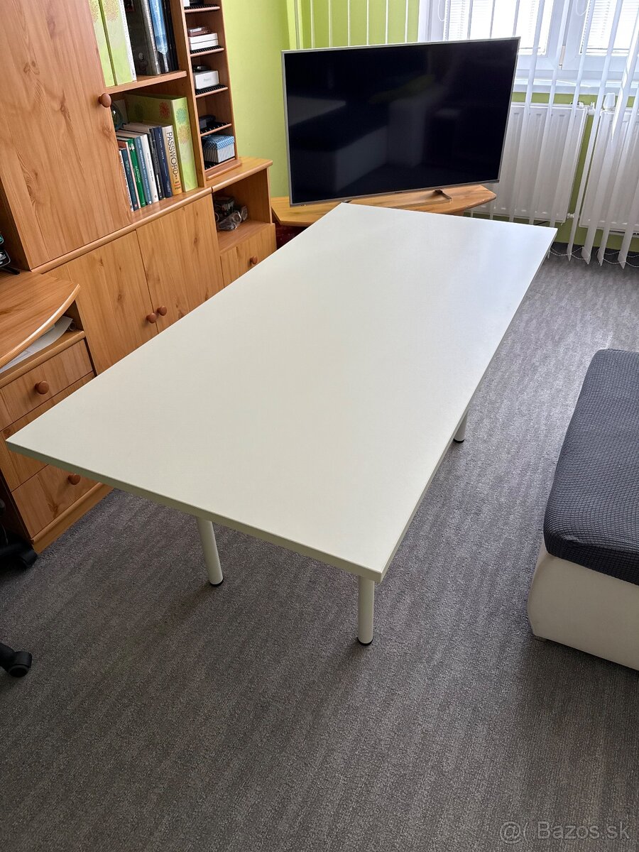 ✨ Štýlový stôl 160×80 – biela perlička, úplne nový