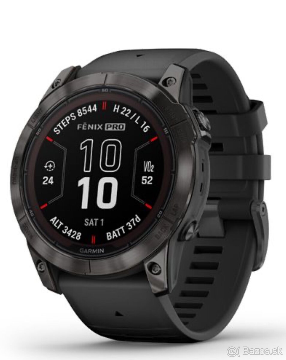 Garmin fenix 7X Pro Sapphire Solar hodinky, Carbon Gray DLC
