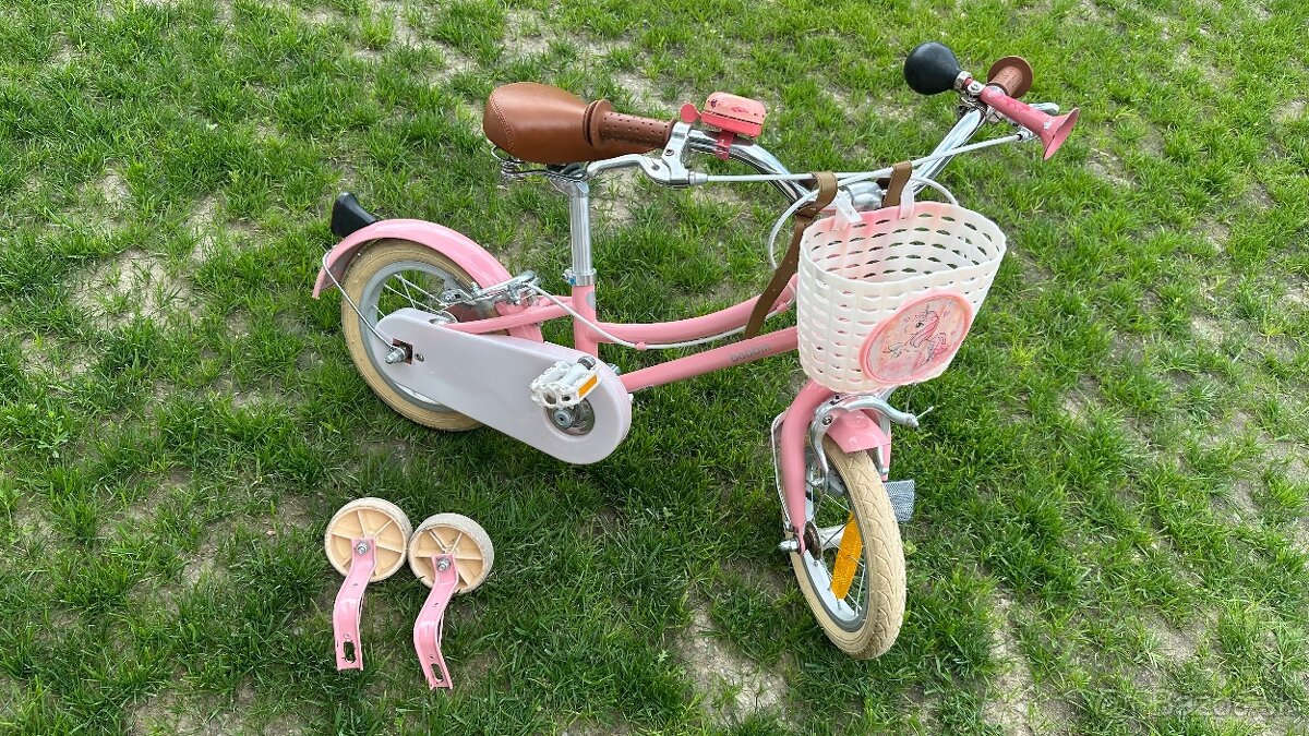 Bobbin detsky bicykel s pomocnymi kolieskami