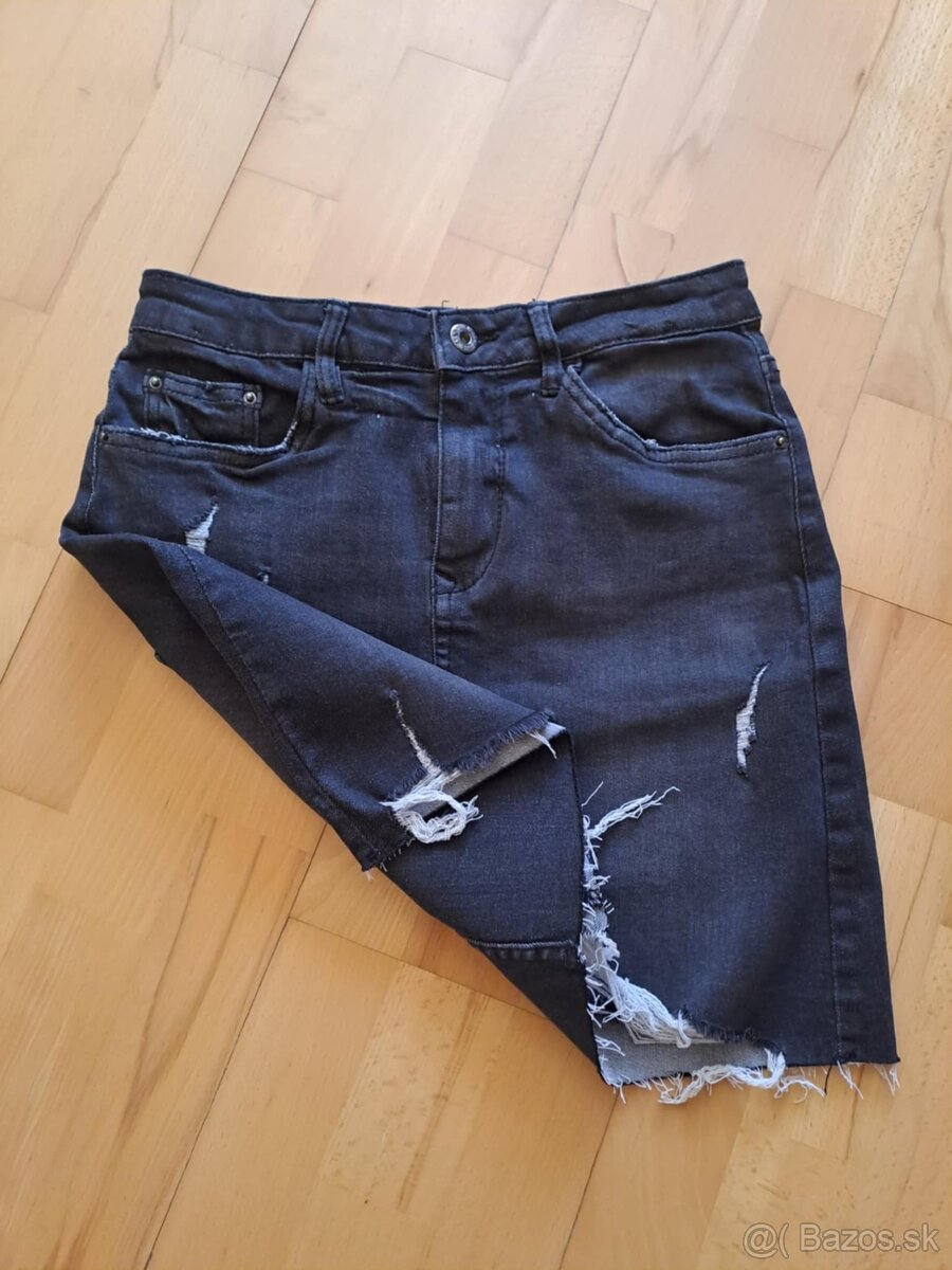 cierna riflova elastická minisukna