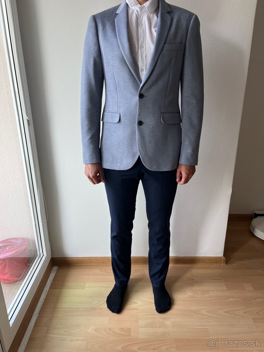 Oblekové sako Burton London – Slim Fit, veľkosť 48 modré
