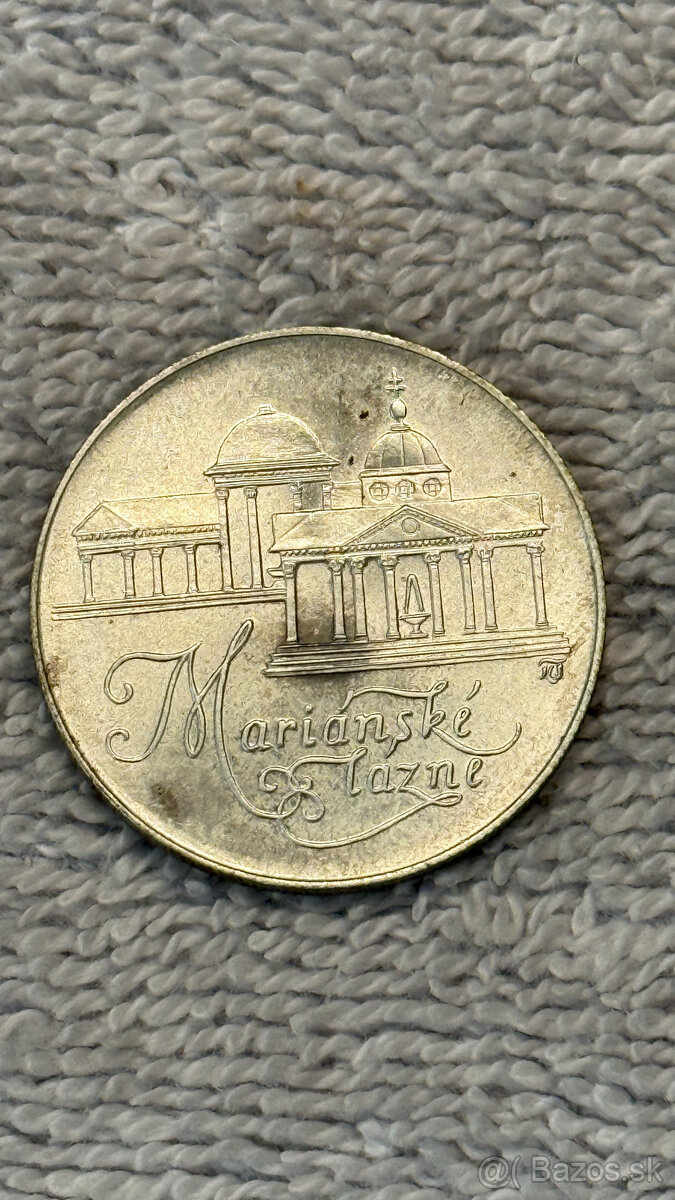 Stříbrná mince Československo – 50 Kčs 1991 (Mariánské Lázně