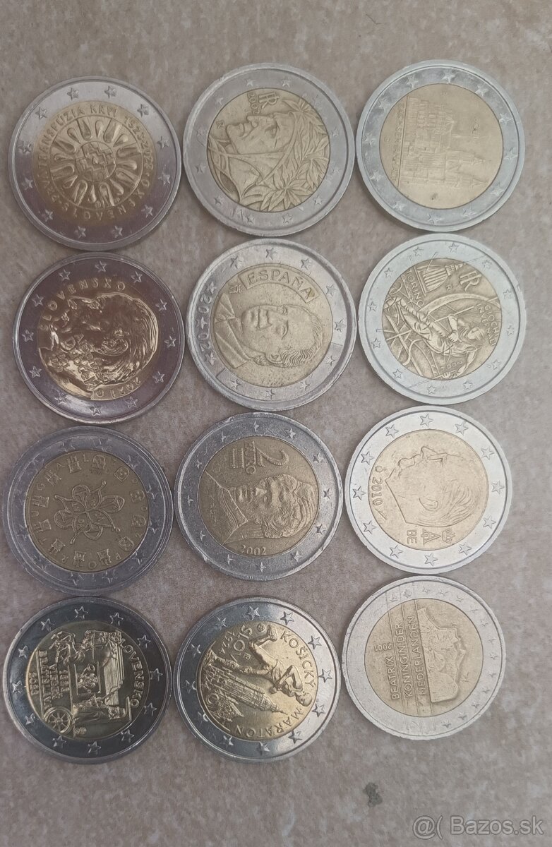2 eurové mince